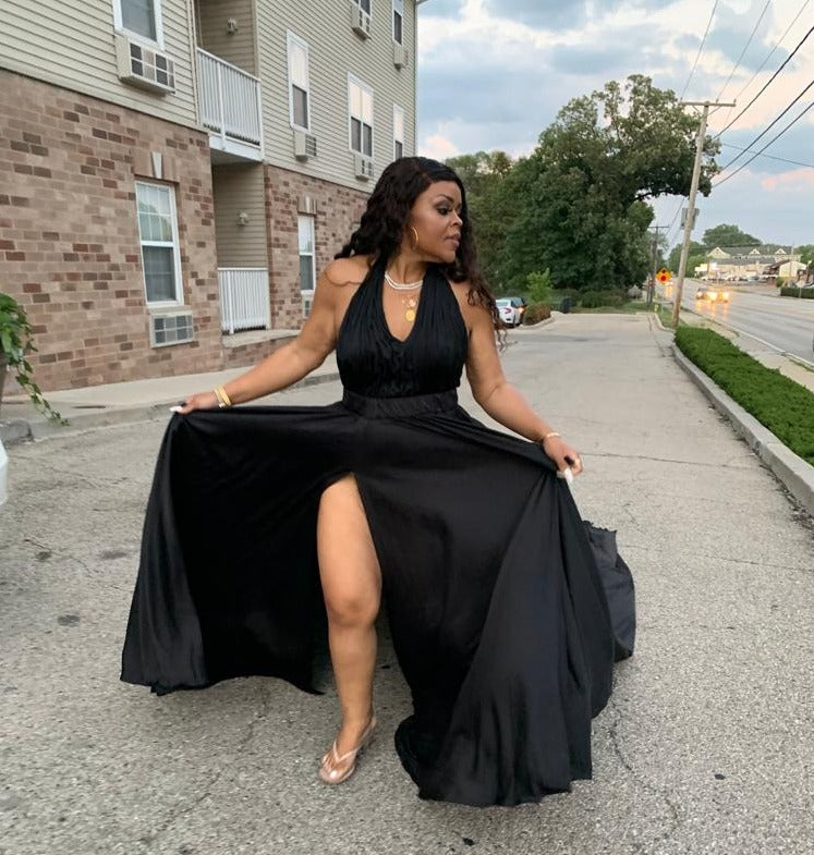 Black Floating Gown Rental