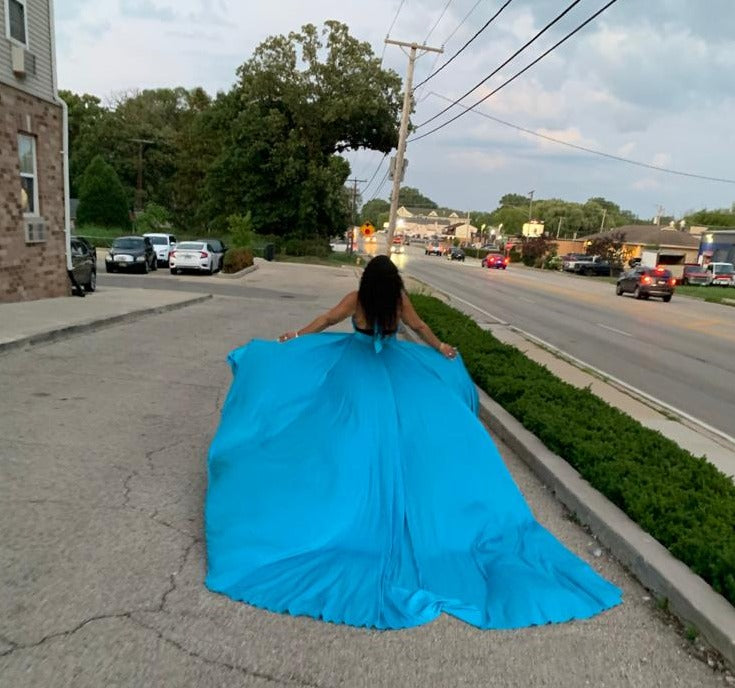 Blue Floating Gown Rental