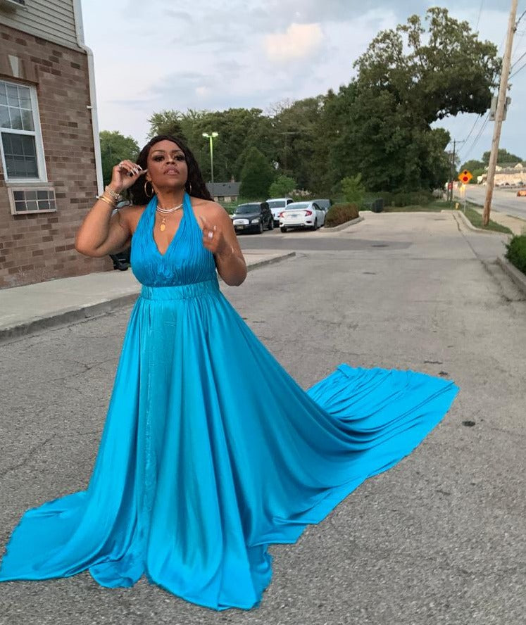Blue Floating Gown Rental