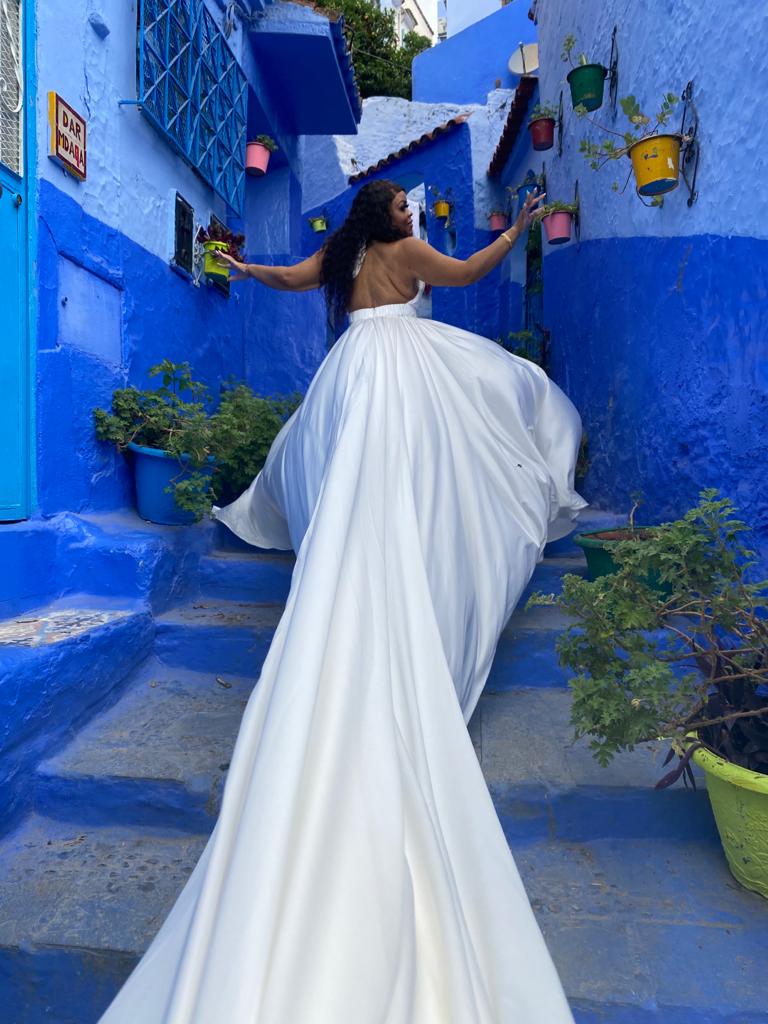 White Floating Gown Rental
