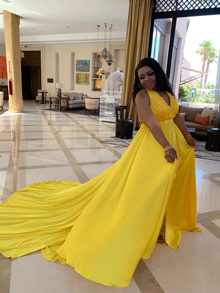 Yellow Floating Gown Rental