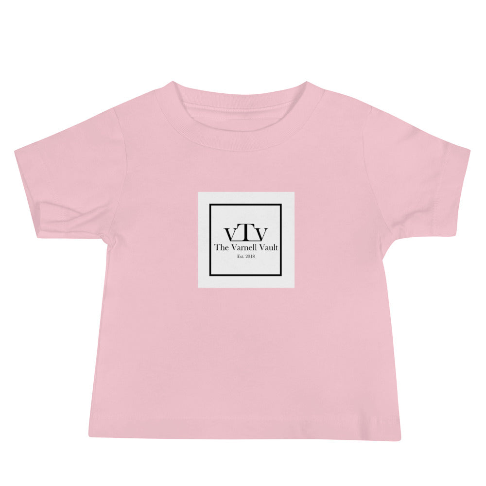 The Varnell Vault Logo Short Sleeve Baby Tee with black #VTVGANG