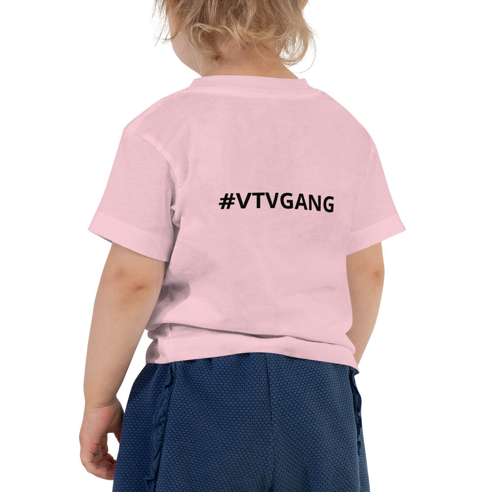 The Varnell Vault Logo Short Sleeve Toddler Tee with black #VTVGANG